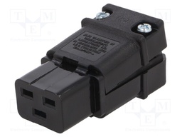 Connector: AC supply; plug; female; 20A; 250VAC; C19 (J); for cable