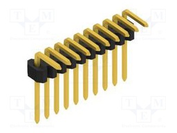 Connector: pin strips; pin header; male; PIN: 10; 1.27mm; THT; 1x10