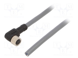 Connection lead; M8; PIN: 4; angled; 5m; plug; -25÷80°C; IP67; female
