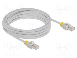 Patch cord; S/FTP; Cat: 6a; RJ45 plug,both sides; 5m; LSZH; grey