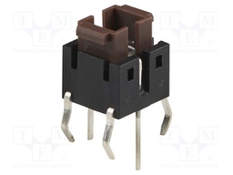 Microswitch TACT; SPST; Pos: 2; 0.05A/12VDC; THT; LED; white; 2.6N