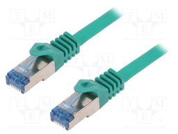 Patch cord; S/FTP; 6a; stranded; Cu; LSZH; green; 1.5m; 27AWG