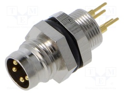 Connector: M8; socket; male; PIN: 4; 0.34mm2; 48V; 4A; IP67