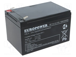 Re-battery: acid-lead; 12V; 12Ah; AGM; maintenance-free
