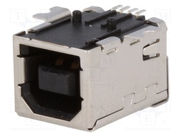 Socket; USB B; on PCBs; SMT; PIN: 4; horizontal