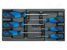 Kit: screwdrivers; in a foam tray; Torx®; tool trolley; 6pcs.