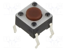 Microswitch TACT; SPST-NO; Pos: 2; 0.05A/12VDC; THT; 0.98N; 6x6x4mm