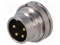 Connector: M16; male; for panel mounting,front side nut; IP67
