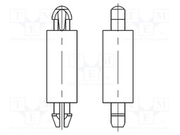 PCB distance; polyamide 66; L: 12mm; latch/latch; Colour: natural