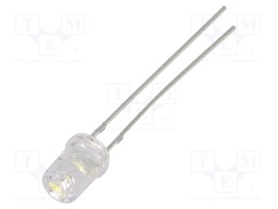 LED; white cold; 5mm; 750÷1120mcd; 120°; Front: recessed; 12÷15VDC