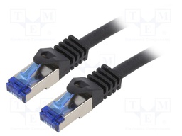 Patch cord; S/FTP; 6a; stranded; Cu; LSZH; black; 5m; 26AWG; -20÷75°C