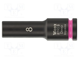 Socket; 6-angles,socket spanner,impact; HEX 8mm; 3/8"; IMPAKTOR