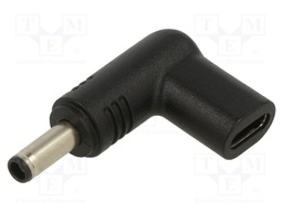 USB C socket,DC 4,5/3,0 plug; Transition: adapter; black; 100W