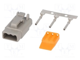 Connector: wire-wire; DTM; plug; female; Size: 20; 0.5÷1.5mm2; PIN: 3