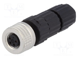Connector: M8; female; PIN: 4; straight; for cable; plug; E; 4A; 60V