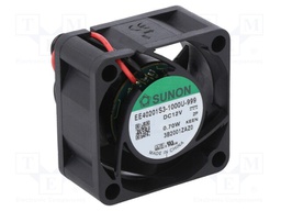 Fan: DC; axial; 12VDC; 40x40x20mm; 10.69m3/h; 16.5dBA; 5000rpm