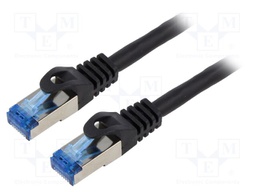 Patch cord; S/FTP; 6a; stranded; CCA; LSZH; black; 20m; 26AWG
