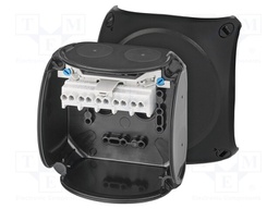 Enclosure: junction box; X: 104mm; Y: 107mm; Z: 70mm; IP66; black