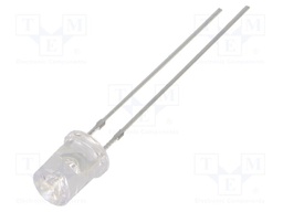 LED; orange; 5mm; 330÷500mcd; 120°; Front: recessed; 12÷15VDC