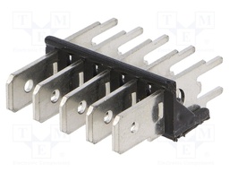 Terminal: spade terminal strip; 6.3mm; 0.8mm; THT; brass; tinned