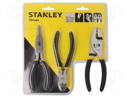 Kit: pliers; Pcs: 3; side,cutting,universal,elongated; blister