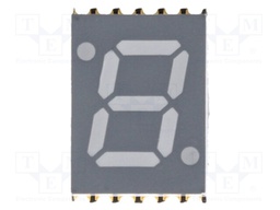 Display: LED; 7-segment; 7mm; 0.28"; No.char: 1; yellow-green; 7mcd