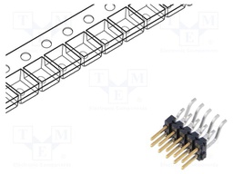 Connector: pin strips; male; PIN: 10; 2.54mm; gold-plated; SMT