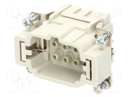 Connector: rectangular; male; Han E HMC; PIN: 6; size 6B; crimped