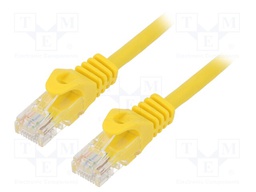 Patch cord; U/UTP; 6; stranded; CCA; PVC; yellow; Len: 1m; 26AWG