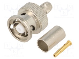 Plug; BNC; reverse,female; straight; 50Ω; H155; crimped; for cable