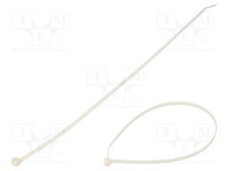 Cable Tie, Dome Top, Standard, Nylon 6.6 (Polyamide 6.6), Ivory, 305 mm, 4.7 mm, 76 mm, 50 lb