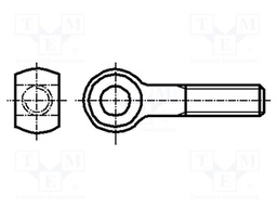 Lifting eye bolt; M20x100; 2.5; Head: eye; steel; zinc; DIN 444B