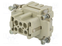 Connector: rectangular; female; Han Ex; PIN: 6; 6+PE; size 6B; 16A