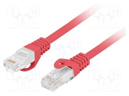 Patch cord; RJ45 plug,both sides; U/UTP; 6; stranded; Cu; LSZH; red