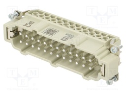 Connector: HDC; contact insert; male; 16A; 500V; Han E®; PIN: 24