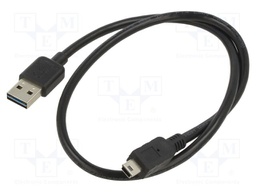 Cable; USB 2.0; USB A plug double sided,USB B mini plug; 0.5m
