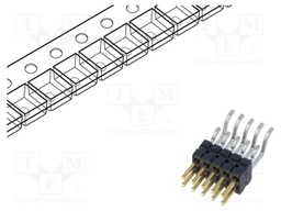 Connector: pin strips; male; PIN: 10; 1.27mm; gold-plated; SMT; reel