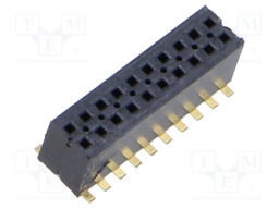 Connector: pin strips; male; PIN: 20; 1.27mm; gold-plated; SMT; reel