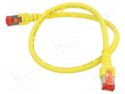 Patch cord; S/FTP; 6; stranded; Cu; LSZH; yellow; 0.5m; 27AWG