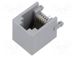 Socket; RJ12; PIN: 6; Layout: 6p6c; on PCBs,PCB snap; THT