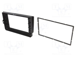 Radio mounting frame; Seat; 2 DIN; black