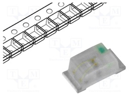 LED; SMD; 0603; green; 355÷700mcd; 1.6x0.8x0.68mm; 120°; 3÷3.2V