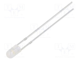 LED; 3mm; white warm; 30°; Front: convex; without flange; 6÷8lm