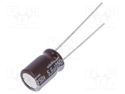 Capacitor: electrolytic; THT; 5.6uF; 250VDC; Ø8x11.5mm; ±20%