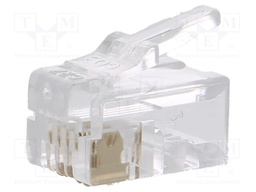 Plug; RJ10; PIN: 4; unshielded; gold-plated; Layout: 4p4c; 26AWG; IDC
