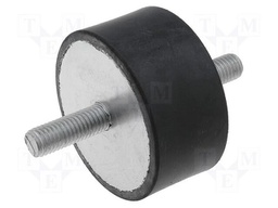 Vibration damper; M10; Ø: 50mm; rubber; L: 50mm; Thread len: 28mm