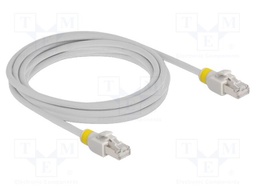 Patch cord; S/FTP; Cat: 6a; RJ45 plug,both sides; 3m; LSZH; grey
