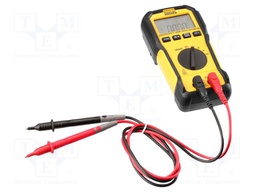 Digital multimeter; LCD; VDC: 600V; VAC: 600V; R range: 10MΩ; 3kHz