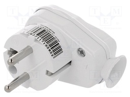Connector: AC supply; plug; Layout: 2P+PE; white; 250VAC; 16A; PIN: 3