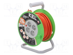 Extension lead; reel,with non-rotating sockets; Sockets: 4; PVC